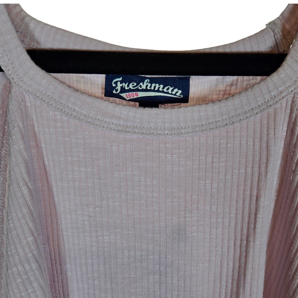 Freshman 1996 Ribbed Tank‎ Top Halter Neck Lilac Snow Size L
